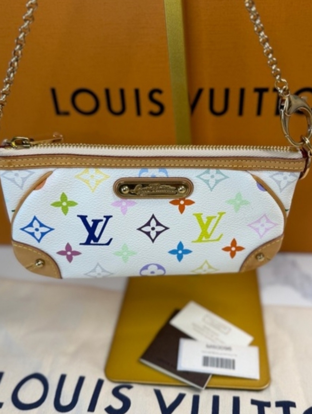 ✨️ Louis Vuitton x Takashi Murakami White Multicolor Monogram Milla Pochette MM✨ - Picture 4 of 7